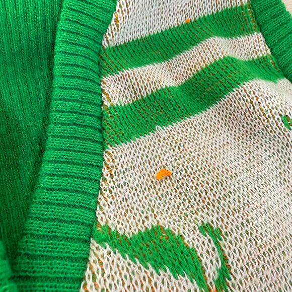 Vintage 70s Pear Button Up Knit Vest Mod Retro Whimsy Twee Cottage Whimsical S M - Picture 4 of 6